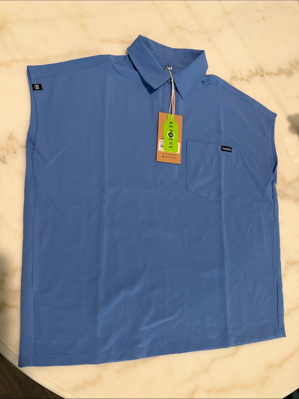 Women's Short-Sleeve Polo Top in Periwinkle Blue - Modern Collar